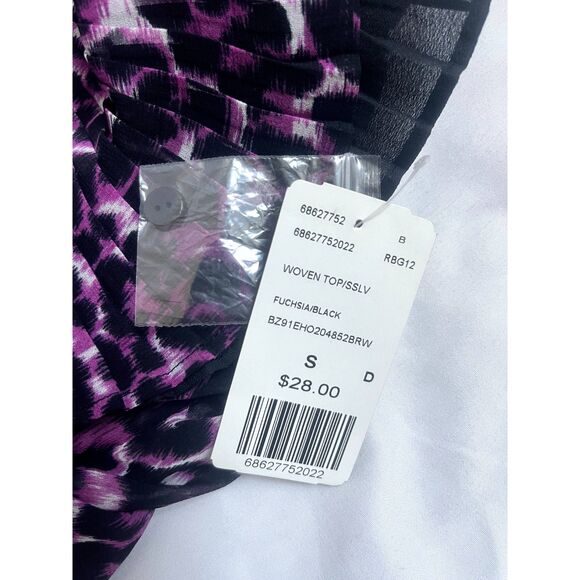 Animal Leopard Cheetah Print NWT Top Ruffles Pink Tunic Y2K Barbiecore Sexy sz S - Picture 9 of 11